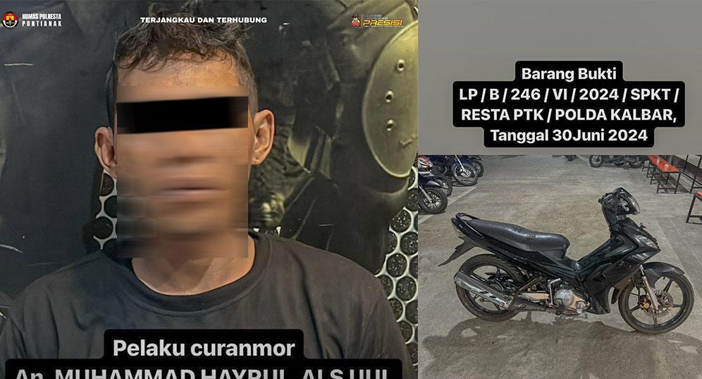 Sat Reskrm Polresta Pontianak Ringkus Residivis yang Melakukan Pencurian Sepeda Motor