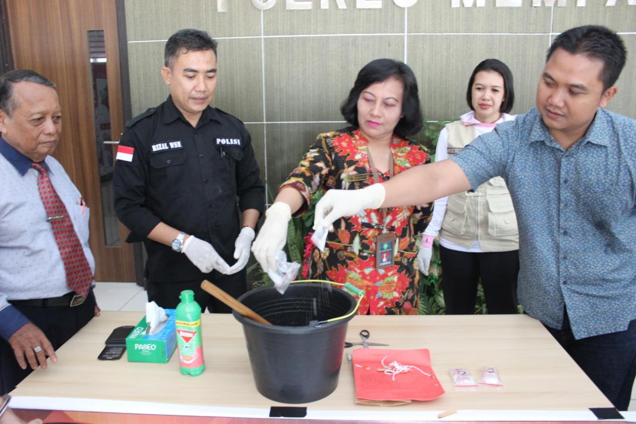 Polres Mempawah Musnahkan Puluhan Gram Narkotika Jenis Sabu, Ini Tersangkanya