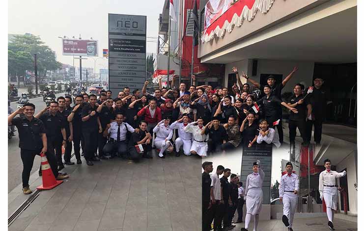 Hotel Neo Ikut Berpartisipasi Menaikkan Bendera dengan Melakukan Upacara Bendera