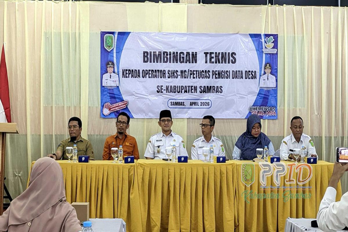 Pemkab Sambas Gelar Bimtek Operator Desa Mutakhirkan Data Penerima Bantuan Sosial