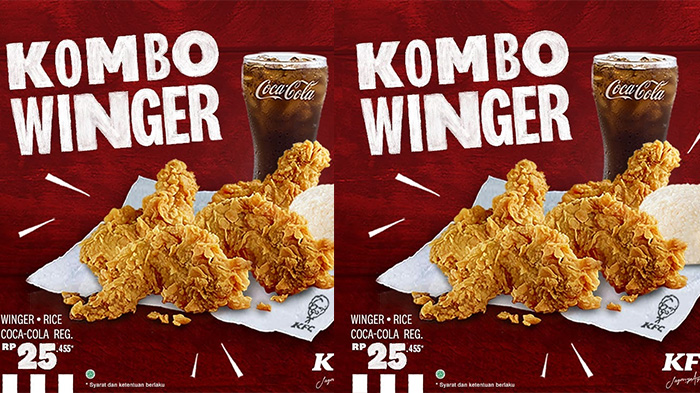 PROMO KFC Bulan September 2020, KOMBO WINGER Ayam Goreng Nasi Coca-Cola Hanya Rp 25.455, Cek Lainnya