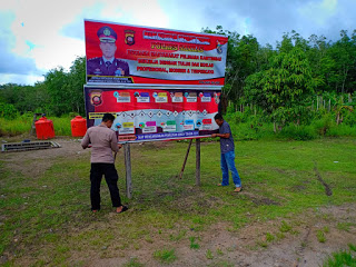 Pasang Baner, Ini Imbauan Polsek Sajad Kepada Masyarakat