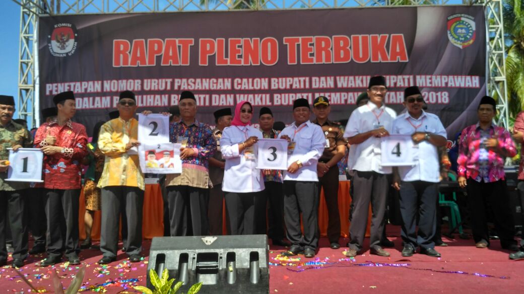 Inilah Pasangan Calon Bupati dan Wakil Bupati Mempawah Berdasar Nomor Urut
