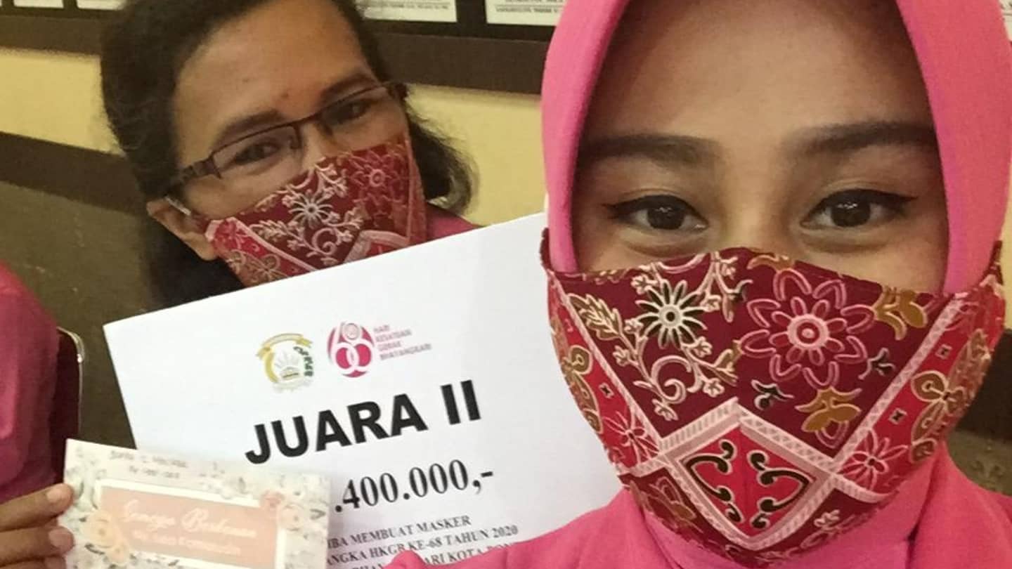 Bhayangkari Ranting Pontianak Barat Sabet Juara Kedua Lomba Membuat Masker