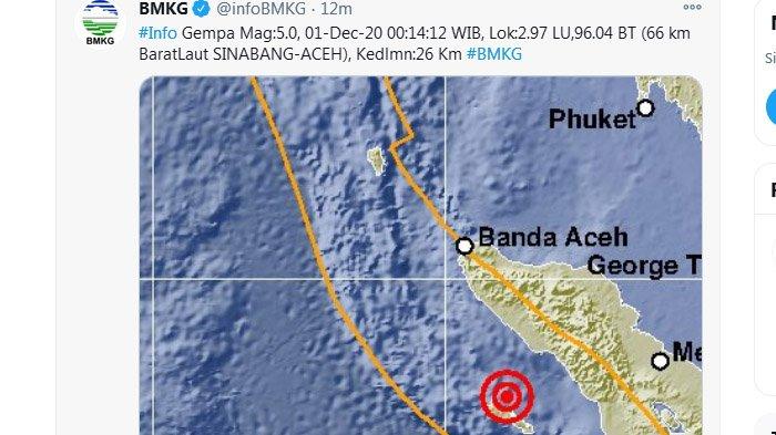 Gempa di Sinabang Aceh, BMKG Pastikan Tak Berpotensi Tsunami