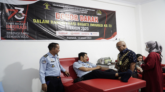 Meriahkan Hari Bhakti Imigrasi Ke 73, Kemenkumham Kalbar Gelar Donor Darah