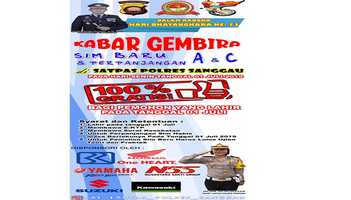 Kabar Gembira, Anda Lahir 1 Juli Bisa Bikin SIM Gratis