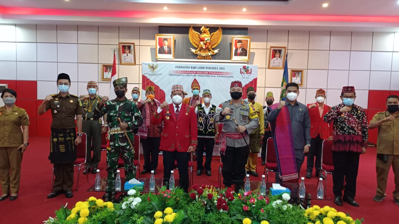 Kapolres Hadiri Upacara Peringatan Hari Lahir Pancasila Secara Virtual di Kantor Bupati Sanggau