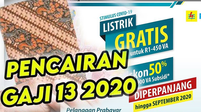 POPULER Minggu I Juli, Alasan Gaji 13 2020 Belum Cair dan Token Listrik Gratis di Stimulus.pln.co.id