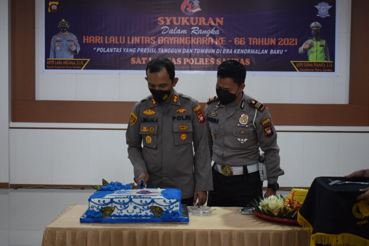 Polres Sambas Gelar Syukuran Hari Lalu Lintas ke-66, Semoga Semakin Baik dan Profesional
