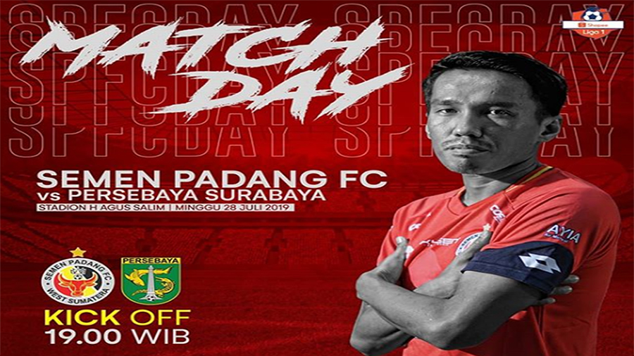 Line Up & Prediksi Skor Semen Padang Vs Persebaya Liga 1 2019 Live Streaming Indosiar Jam 19.00 WIB
