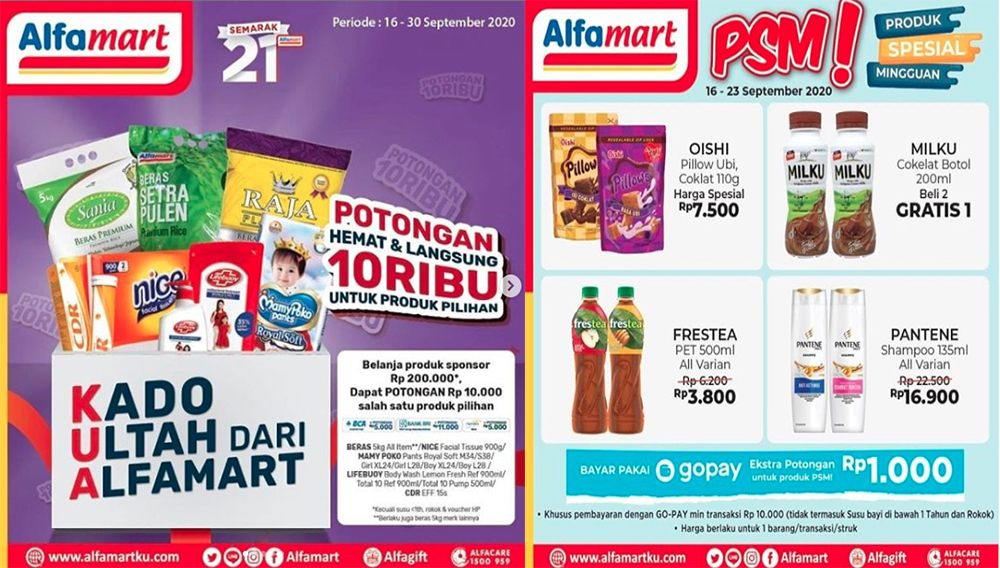 PROMO ALFAMART 17 September 2020 PSM hingga Kado Semarak Ulang Tahun ke 21, Ada Beli 2 Gratis 1