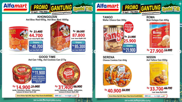 Promo JSM Alfamart 1 Mei 2022, Spesial THR Lebaran Idul Fitri Beras Deterjen Susu & Biskuit Hemat