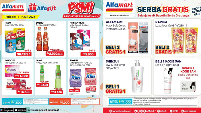 Update Promo Alfamart 2 Juli 2022, Serba Gratis dan Produk Spesial Mingguan Deterjen Susu Minuman