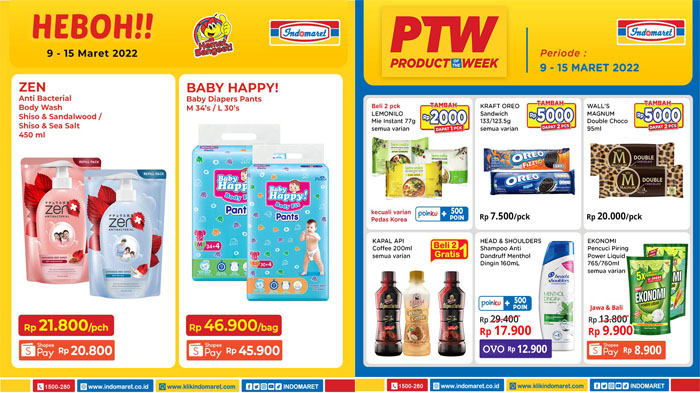 Promo Indomaret 14 Maret 2022, Banyak Diskon Sabun Beras Deterjen Popok Bayi hingga Biskuit