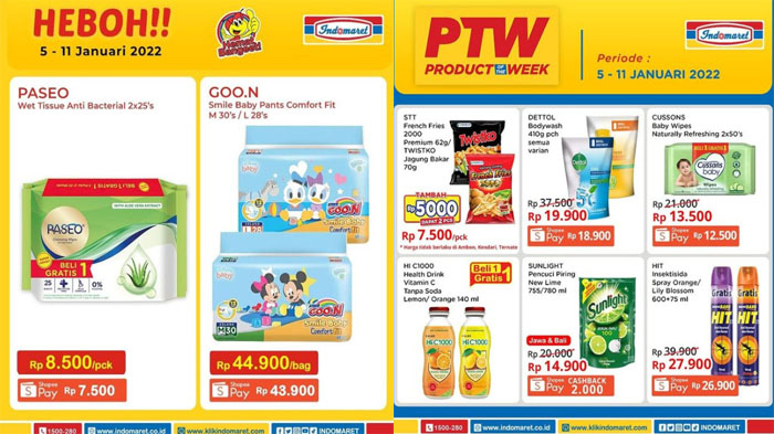Promo Indomaret Hari Ini 10 Januari 2022, Diskon Popok Bayi Snack Deterjen hingga Susu Hemat Banget