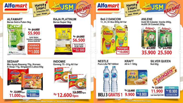 PROMO JSM ALFAMART 13 November 2021, Banyak Diskon Beras Susu Deterjen hingga Sabun Murah Banget
