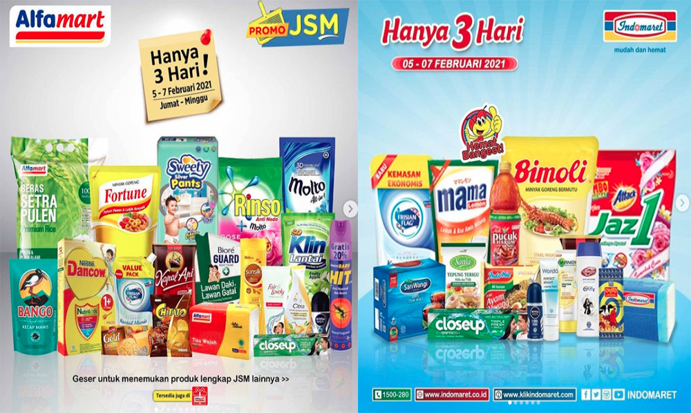 PROMO JSM ALFAMART 5 - 7 Februari 2021 & JSM INDOMARET 5-7 Februari 2021, Hanya 3 Hari Banyak Diskon