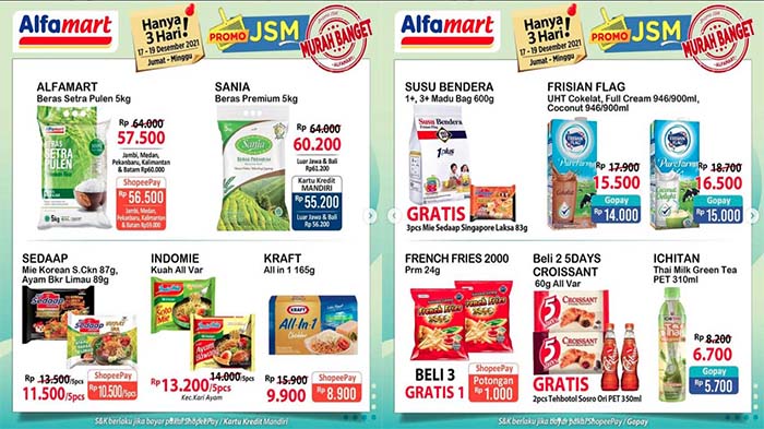 PROMO JSM ALFAMART Hari Ini 19 Desember 2021, Harga Spesial Beras Susu Popok Bayi & Deterjen Hemat
