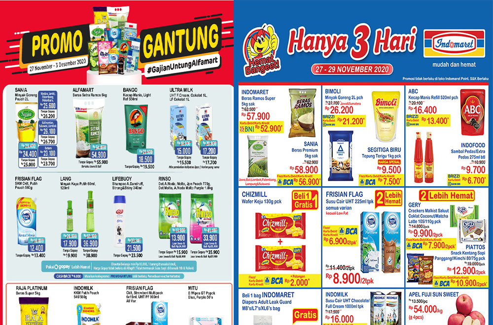 PROMO JSM ALFAMART 27 November - 3 Desember 2020 & PROMO JSM INDOMARET 27-29 November, Banyak Diskon