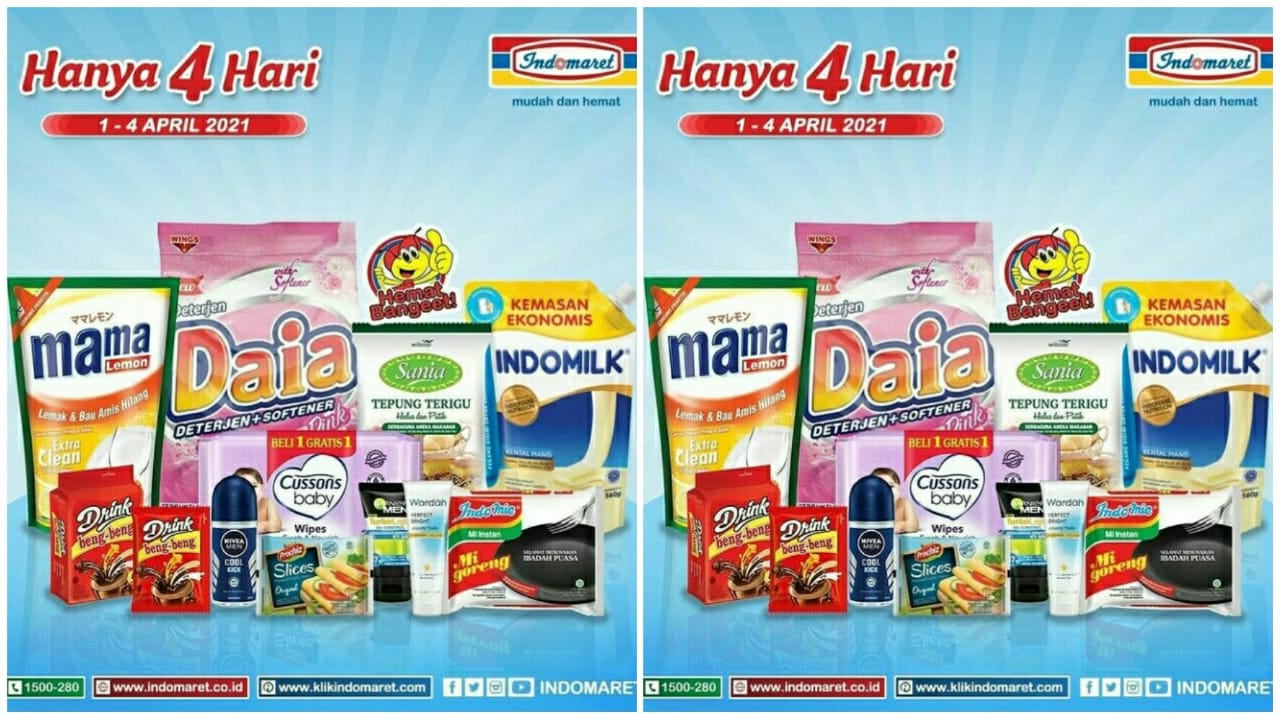 PROMO JSM INDOMARET Hari Ini 2 April 2021, Diskon Beras Deterjen Susu hingga Snack Beli 2 Gratis 1