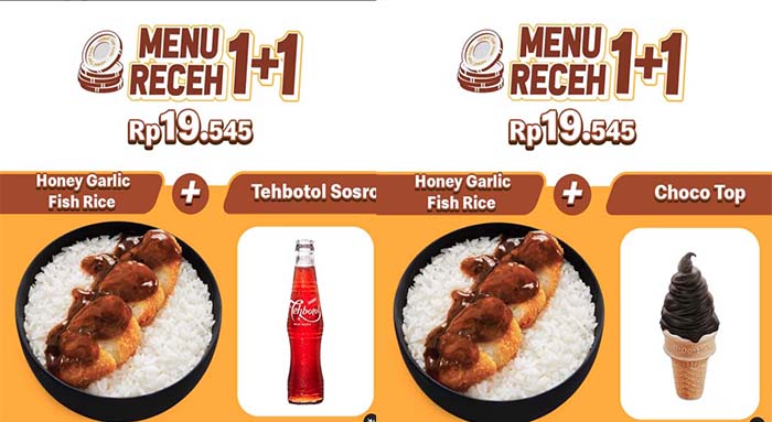 PROMO McD Hari Ini 18 November 2021, Menu Receh 1+1 Honey Garlic Fish Rice + Minuman Cuma 19 Ribuan