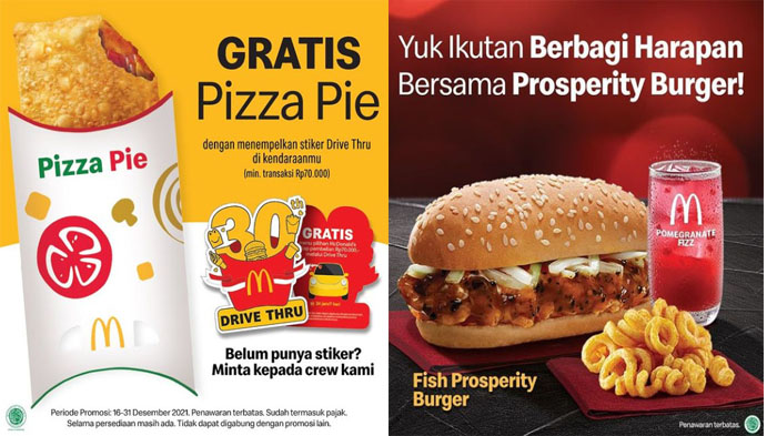 PROMO McD Hari Ini 23 Desember 2021, Ada Beef Prosperity Burger & Gratis Pizza Pie di Drive Thru McD