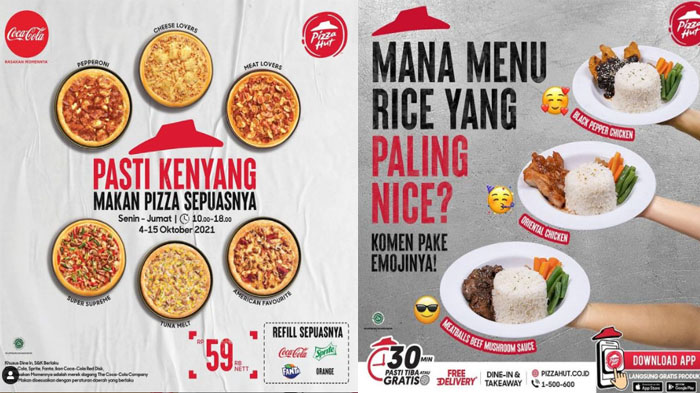 PROMO PIZZA HUT Hari Ini 6 Oktober 2021, Rice Favorit dan All You Can Eat Makan Sepuasnya Rp 59 Ribu