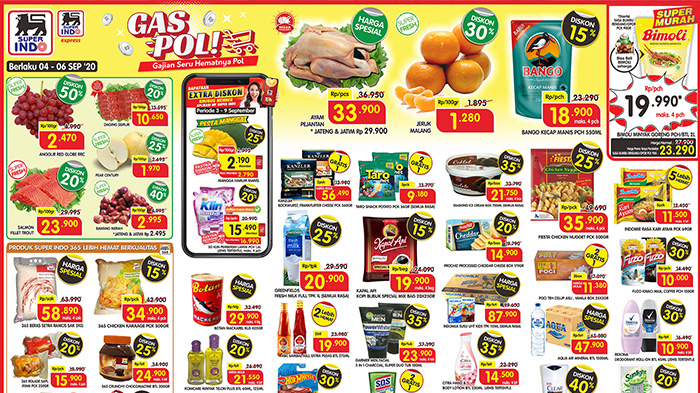 Promosi Superindo 4-6 September 2020, Serba Diskon Deterjen Buah & Snak, Bimoli 2 Lt Hanya Rp19.990