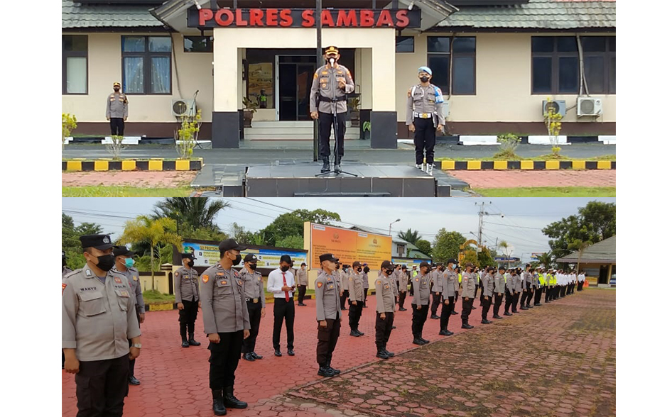 Gelar Rutinitas Apel Pagi, Kapolres Sambas: Sebagai Bentuk Komunikasi Pimpinan dan Personel