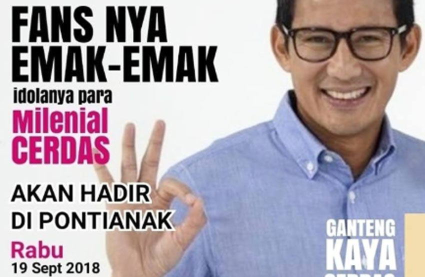 Sandiaga Uno Bakal Hadir di Pontianak, Berikut Rundown Acara Yang Bakal Diikutinya!