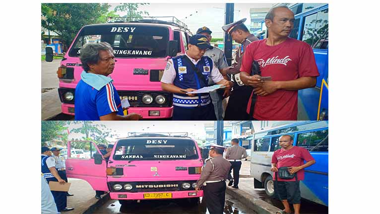 Sidak, Petugas Temukan 2 Kendaraan Angkutan Umum Tak Layak di Singkawang