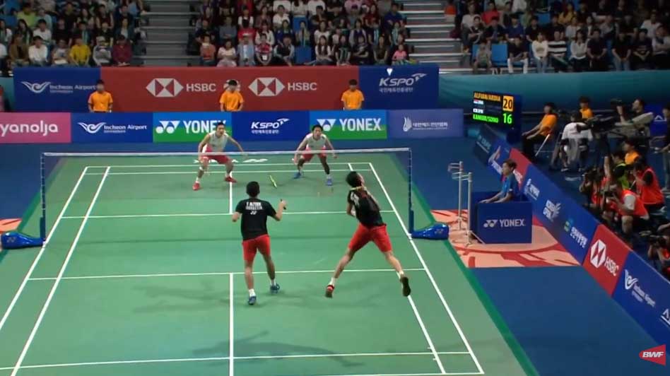Smash Keras Rian Tutup Game Pertama Final Korea Open 2019 Fajar/Rian Vs Kamura/Sonoda