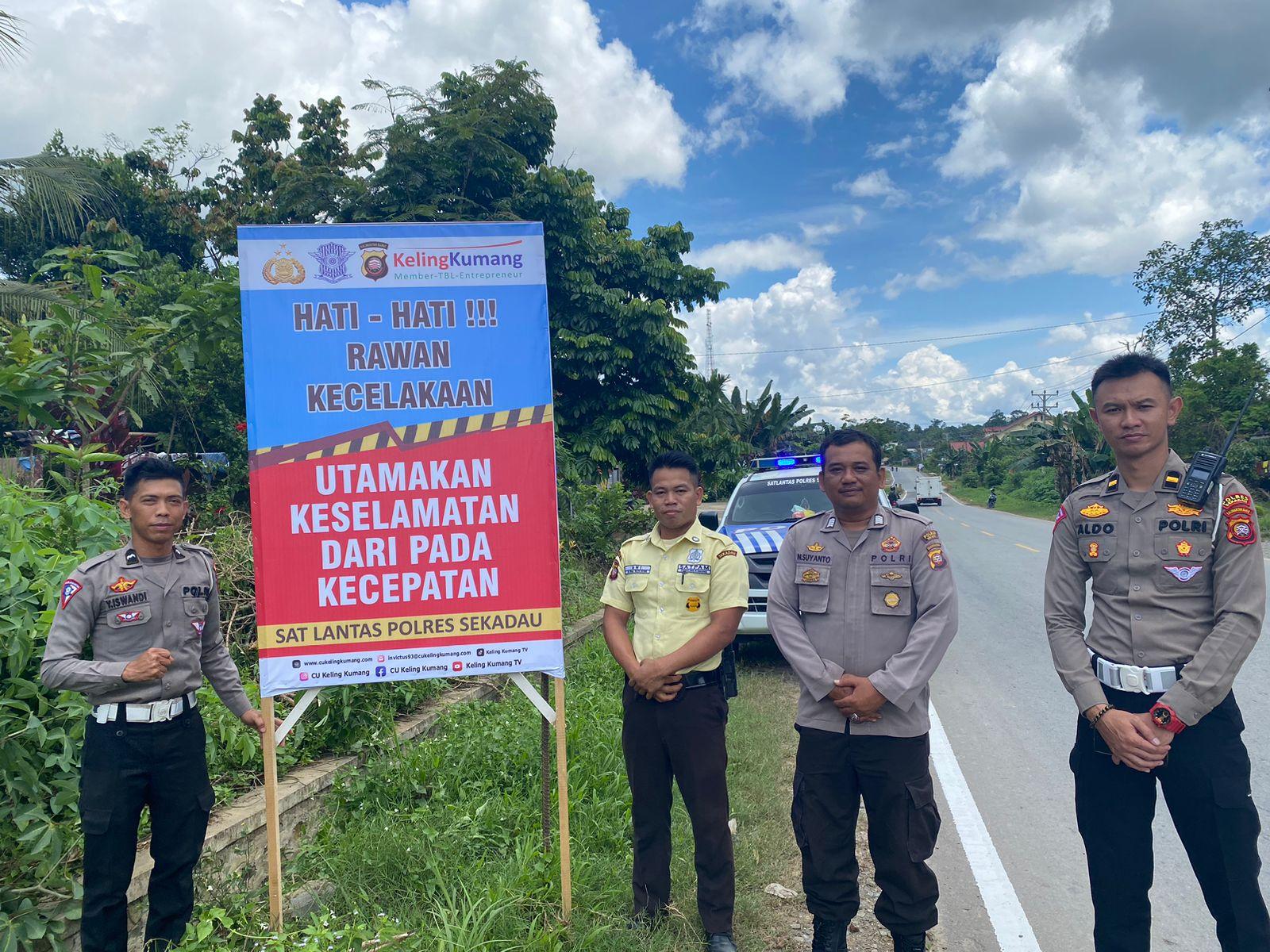 Satlantas Polres Sekadau Bersinergi dengan CU Keling Kumang dan PT MPE Ciptakan Lalulintas yang Aman