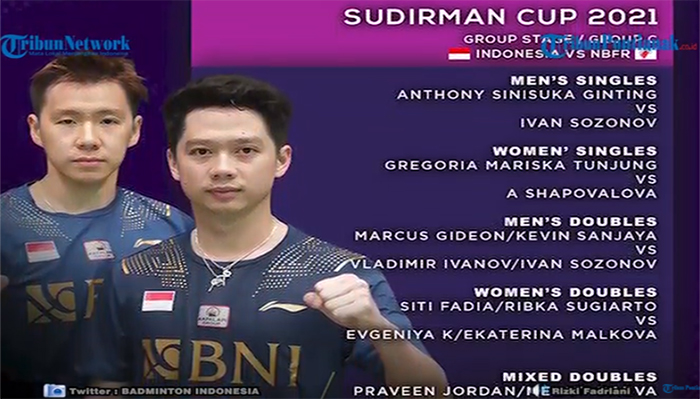 UPDATE Hasil Sementara Sudirman Cup 2021 Hari Ini Senin 27 September 2021 Cek Indonesia vs Kanada