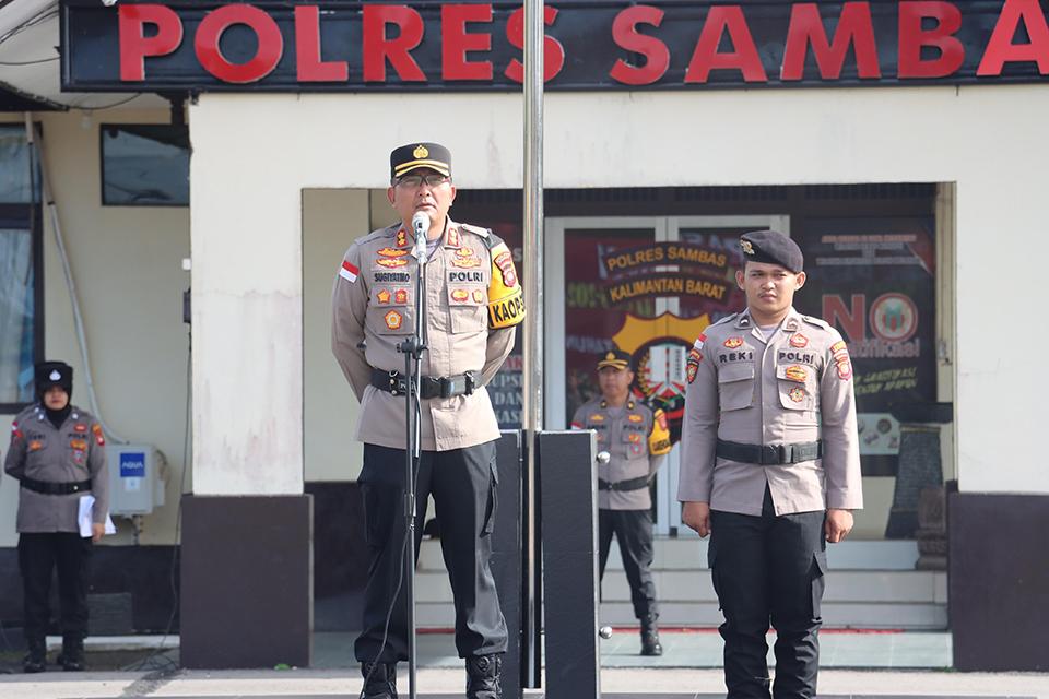 Kapolres Sambas Gelar Apel Pergeseran Pasukan Pengamanan Tps Operasi Mantap Praja Kapuas 2024