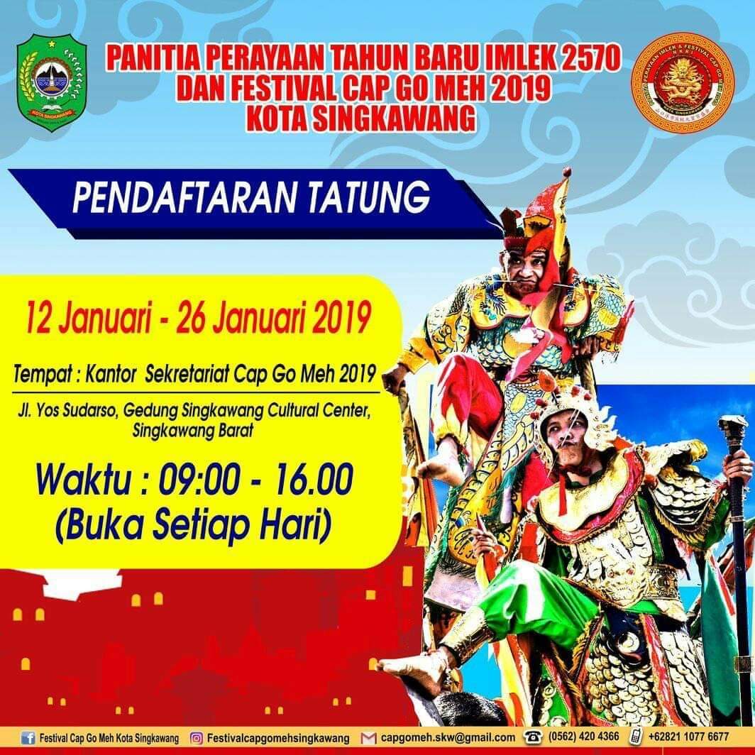 Jadwal Pendaftaran Tatung Cap Go Meh Singkawang 2019, Pendaftar Bisa Hubungi Nomor Ini