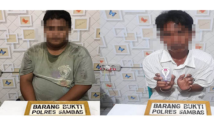 Polres Sambas Tangkap Dua Pengedar Sabu di Kecamatan Tebas