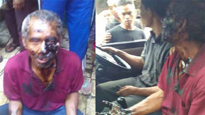 Cekcok dengan Suami Lurah, Pria Tua Ini Tersiram Aspal Panas saat Adu Fisik, Begini Kronologinya!