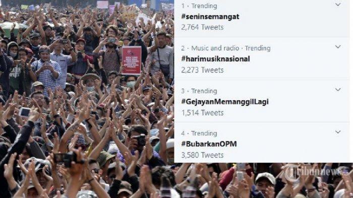 Trending Topic Twitter #GejayanMemanggilLagi, Elemen Masyarakat Yogyakarta Tolak Omnibus Law