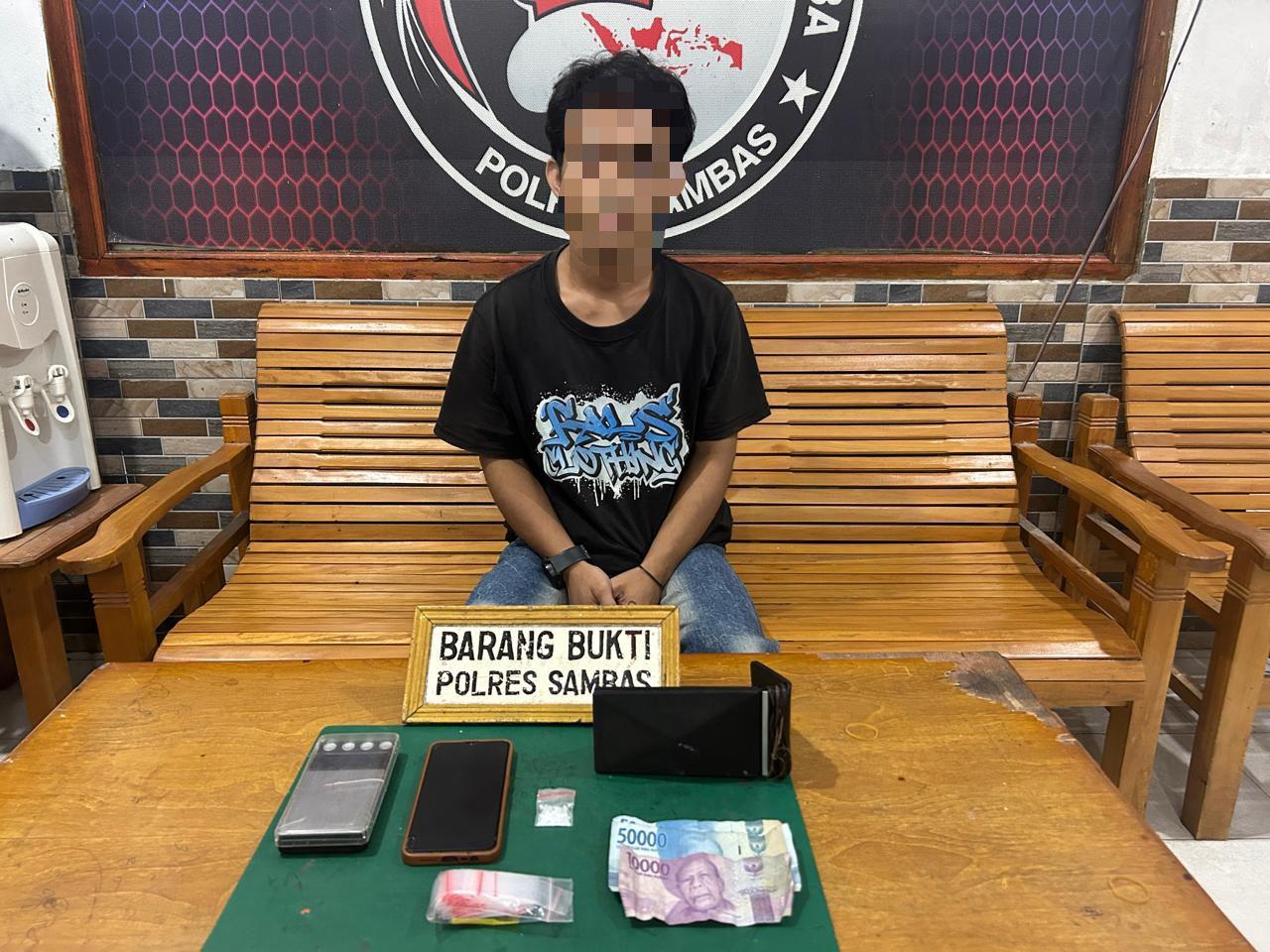 Terduga Pengedar Sabu Diciduk Jajaran Polres Sambas, Polisi Sita Narkoba dan Barang Bukti Lainnya