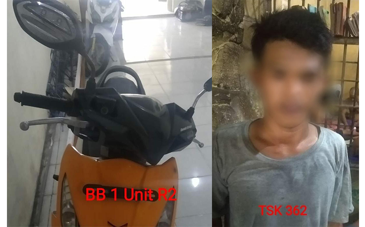 Tim Opsnal Gabungan Polres Kubu Raya Amankan Tersangka Curanmor Yang Ditangkap di Mempawah