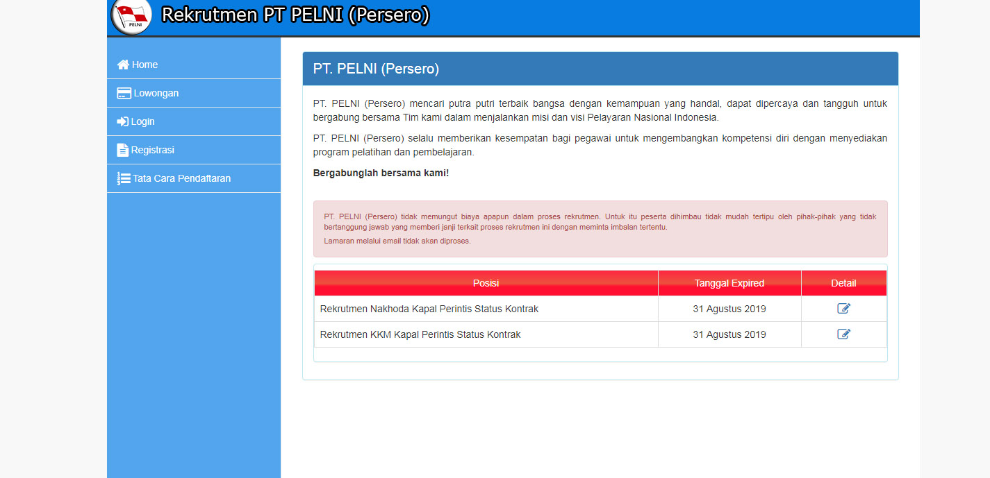 UPDATE Lowongan Kerja BUMN 2019! PT PELNI Buka Rekrutmen Dua Posisi, Cek Kualifikasi dan Syaratnya