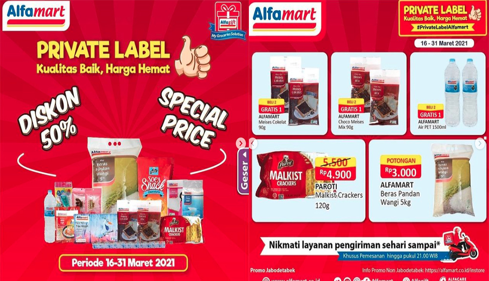 UPDATE PROMO ALFAMART Hari Ini 22 Maret 2021, Harga Spesial Beras hingga Snack Diskon Sampai 50 %