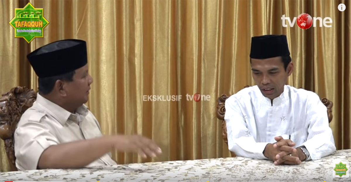Ustadz Abdul Somad Temui Prabowo, Fakta-fakta Akhirnya Terkuak Termasuk Kesayangan UAS