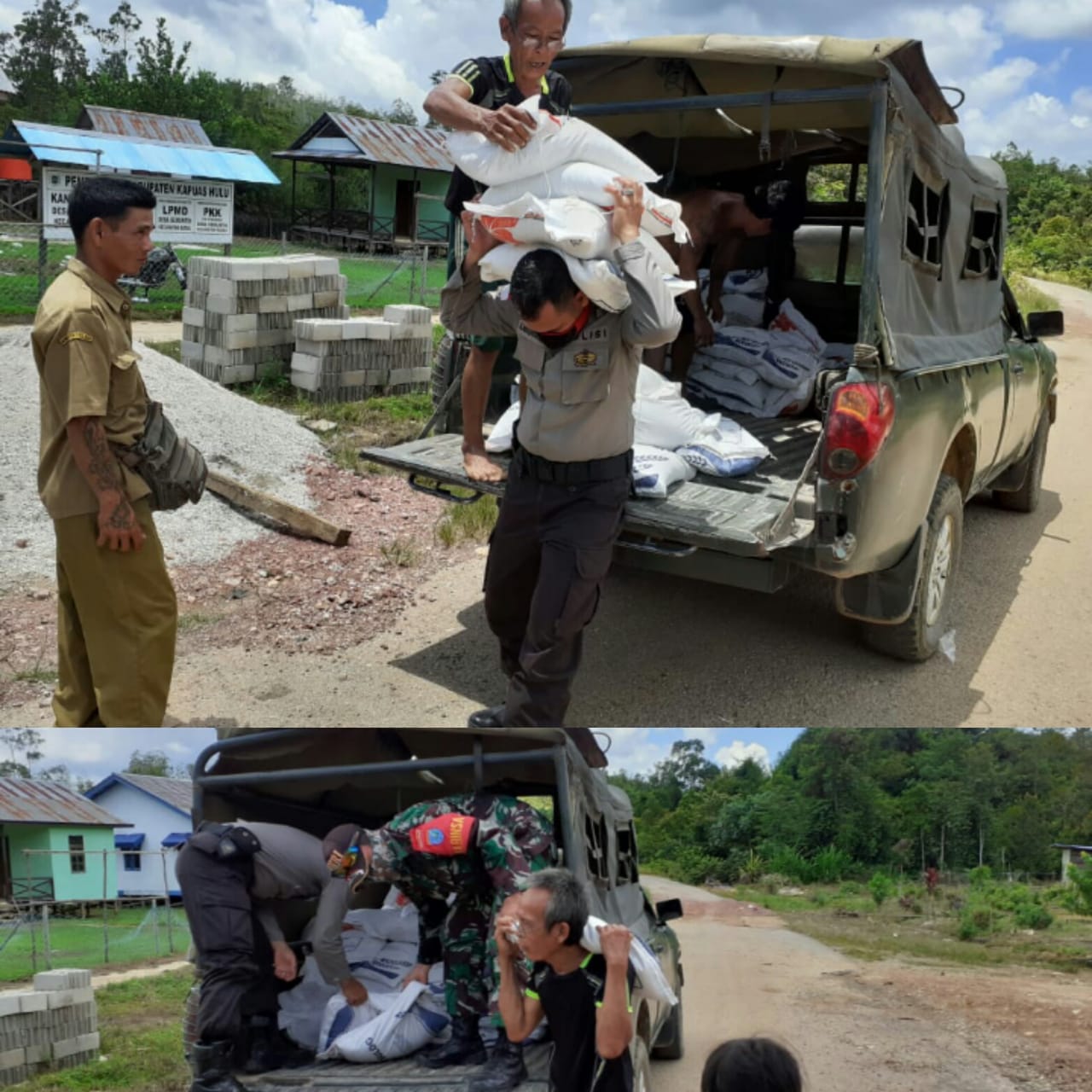 Warga Perbatasan Bersyukur Terima Bantuan Sembako dari Polsek Badau Kapuas Hulu