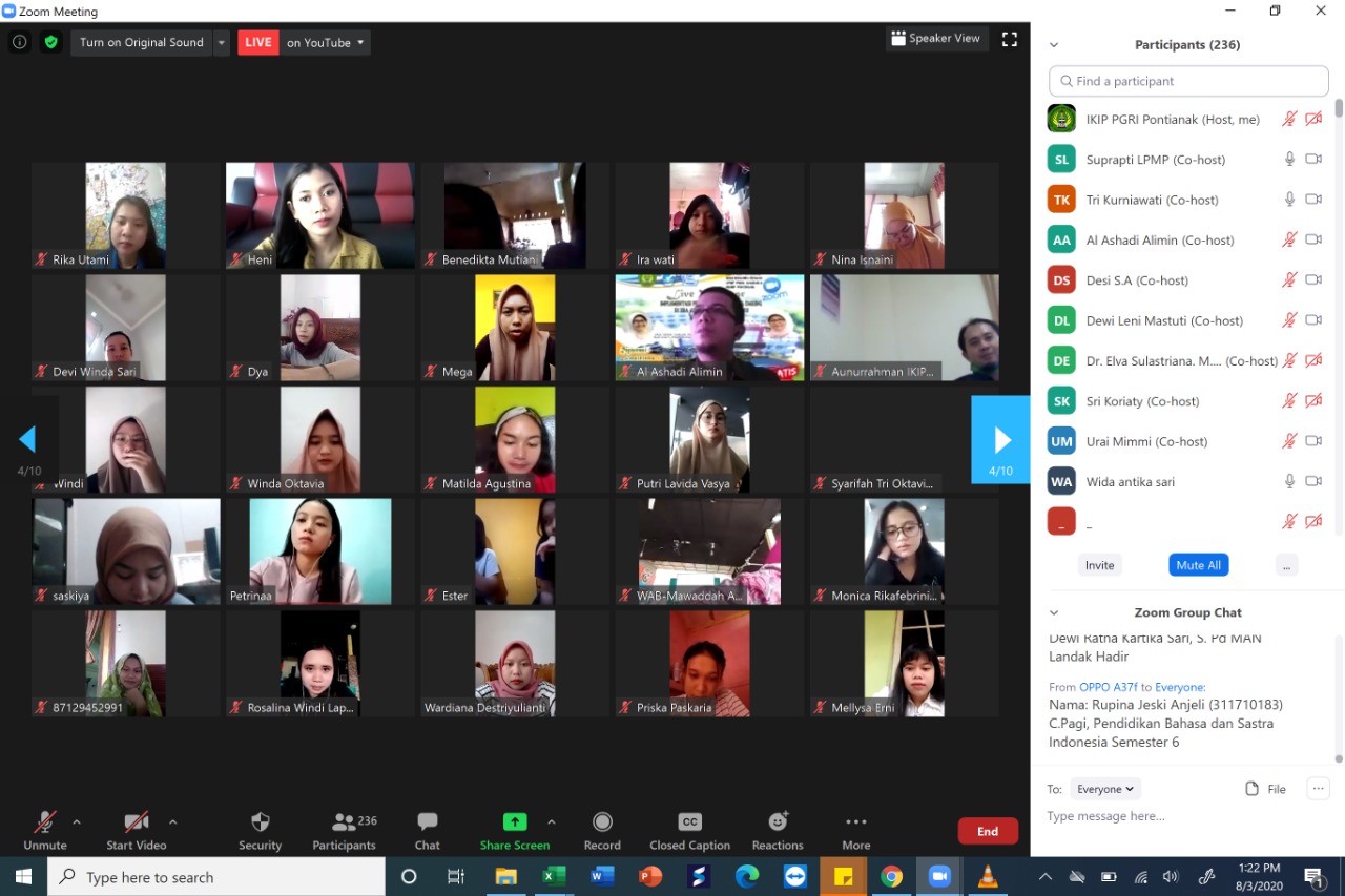 Fakultas Bahasa dan Seni IKIP PGRI Pontianak Sukses Gelar Webinar