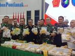 Kodam XII/Tanjungpura Gagalkan Penyelundupan Sabu Seberat 63658 Gram