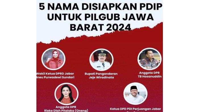 5 Kader PDIP Disiapkan untuk Pilgub Jabar 2024, Salah Satunya Bupati Pangandaran