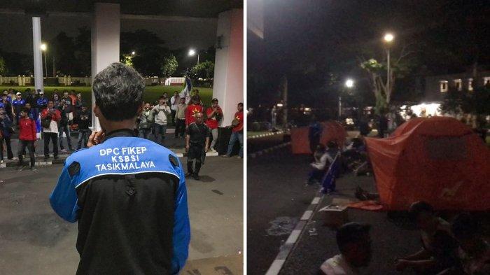 Ratusan Buruh Bermalam di Bale Kota Tasikmalaya, Minta Cheka Virgowansyah Mundur